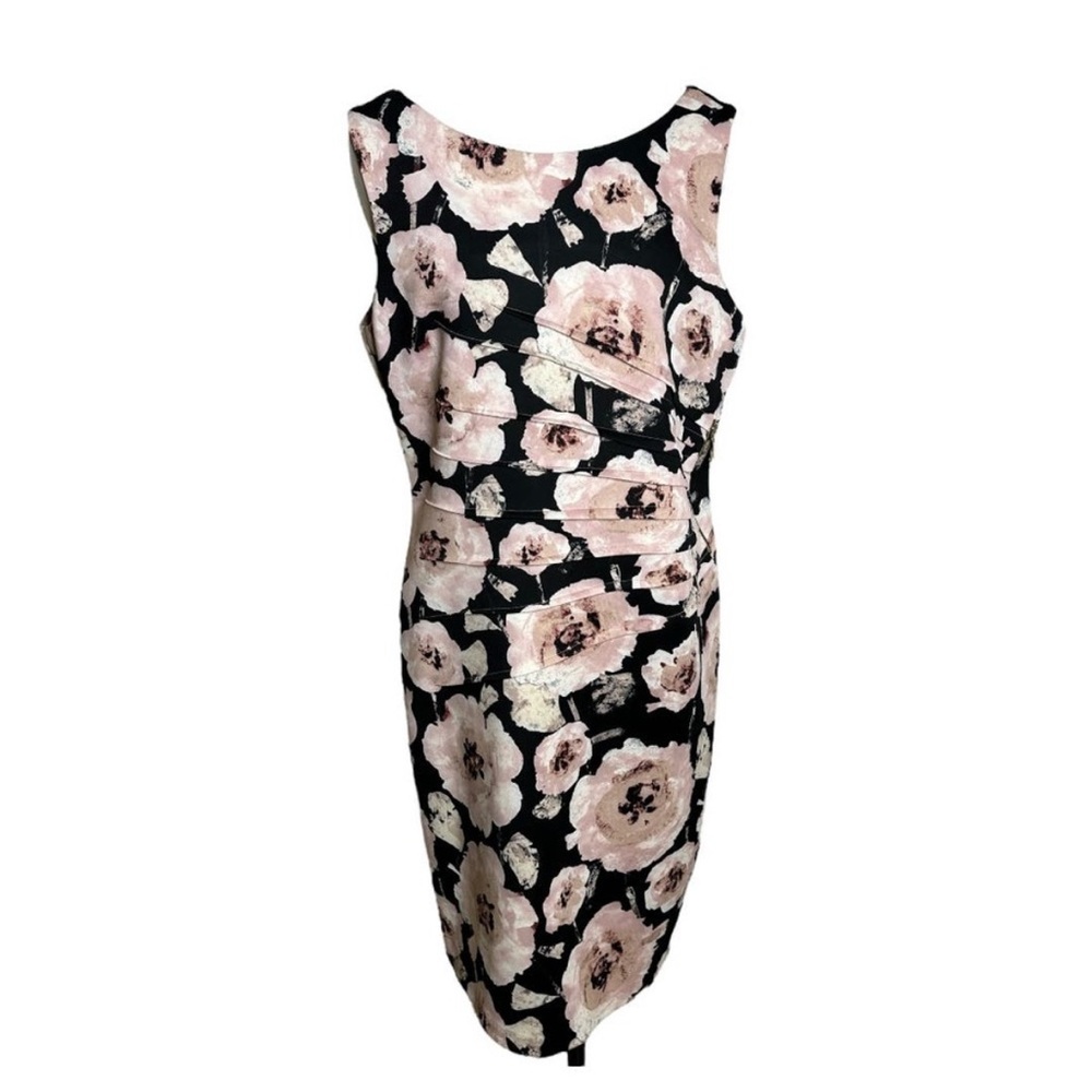 Ivanka Trump Floral Scuba Cocktail Party or Career Ruched Sheath Scuba Dress  16